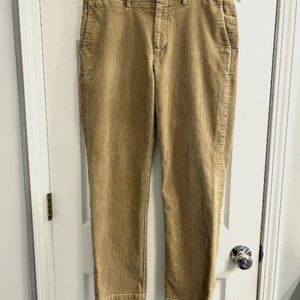POLO RALPH LAUREN Classic Fit Beige Corduroy Flat Front Pants 33 x 32